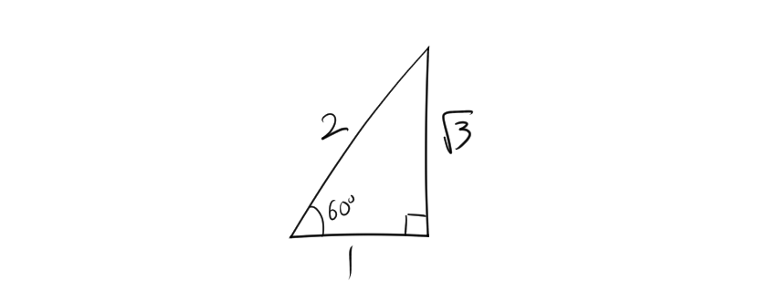 60度の三角比を表す図